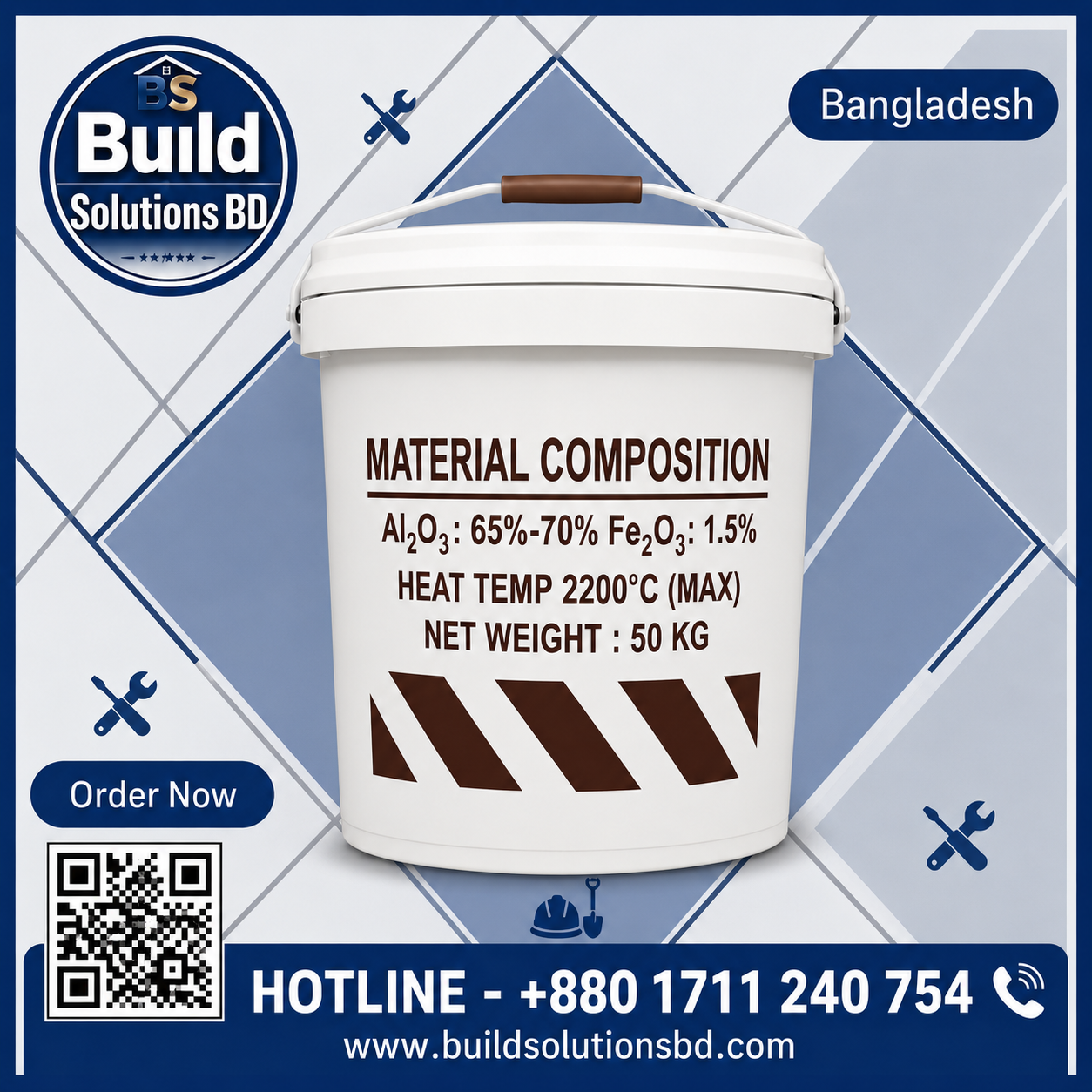 High Temperature Refractory Cement – 2200°C Max
